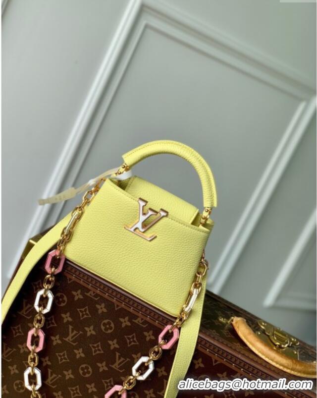 Trendy Design Louis Vuitton Capucines Mini Bag in Taurillon Leather M25232 Sun Beam Yellow 2024