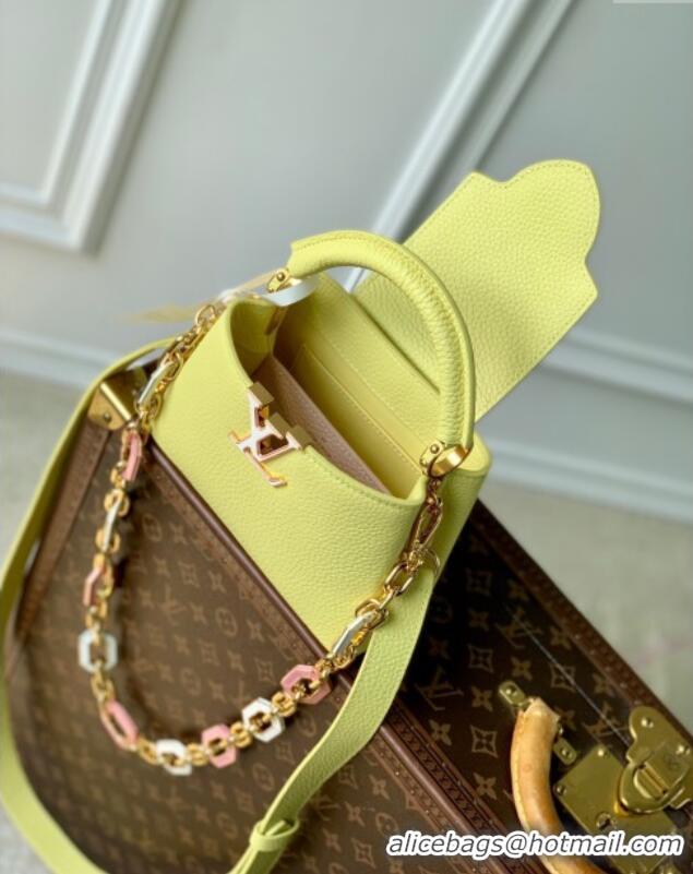 Trendy Design Louis Vuitton Capucines Mini Bag in Taurillon Leather M25232 Sun Beam Yellow 2024