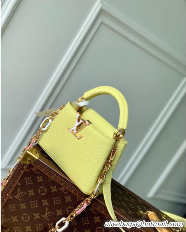 Trendy Design Louis Vuitton Capucines Mini Bag in Taurillon Leather M25232 Sun Beam Yellow 2024