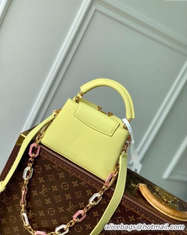 Trendy Design Louis Vuitton Capucines Mini Bag in Taurillon Leather M25232 Sun Beam Yellow 2024