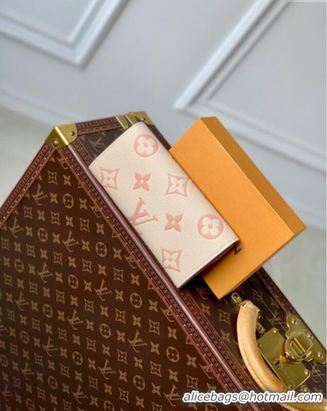 Best Price Louis Vuitton Emilie Wallet in Monogram Grained Cowhide Leather M82341 Creme /Arizona 2024