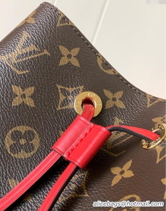 Top Quality Louis Vuitton NeoNoe MM Bucket Bag in Monogram Canvas M44021 Red 2024