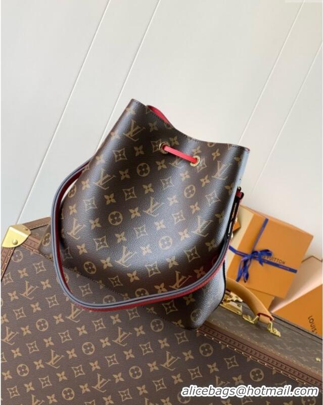 Top Quality Louis Vuitton NeoNoe MM Bucket Bag in Monogram Canvas M44021 Red 2024