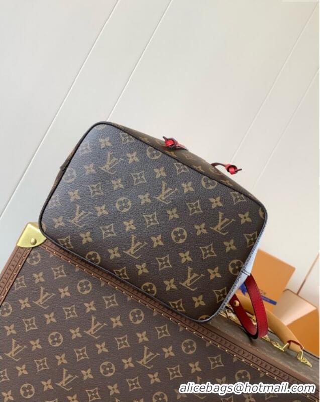 Top Quality Louis Vuitton NeoNoe MM Bucket Bag in Monogram Canvas M44021 Red 2024