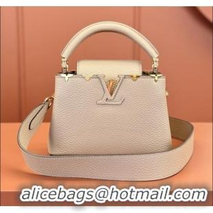 Famous Brand Louis Vuitton Capucines Mini Bag in Taurillon Leather M56669 Grey 2024