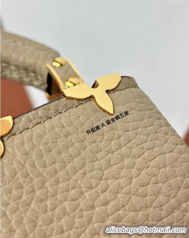 Famous Brand Louis Vuitton Capucines Mini Bag in Taurillon Leather M56669 Grey 2024