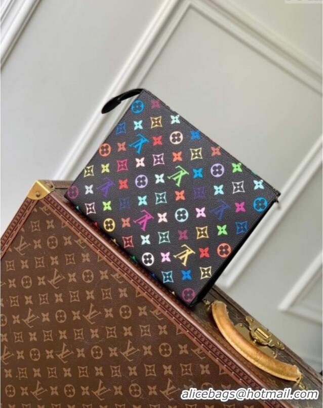 Famous Brand Louis Vuitton LV x TM Toiletry Pouch in Multicolored Monogram Canvas M13746 Black 2025