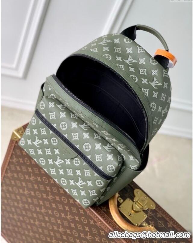 Discount Louis Vuitton Discovery Backpack PM in Olive Green Monogram Shadow Embossed Calf Leather M12463 2025