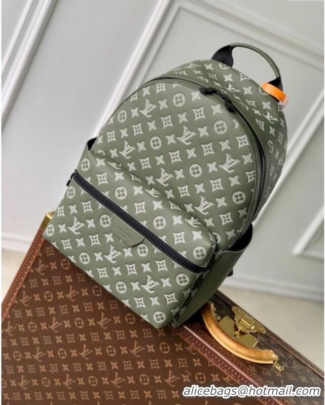 Discount Louis Vuitton Discovery Backpack PM in Olive Green Monogram Shadow Embossed Calf Leather M12463 2025