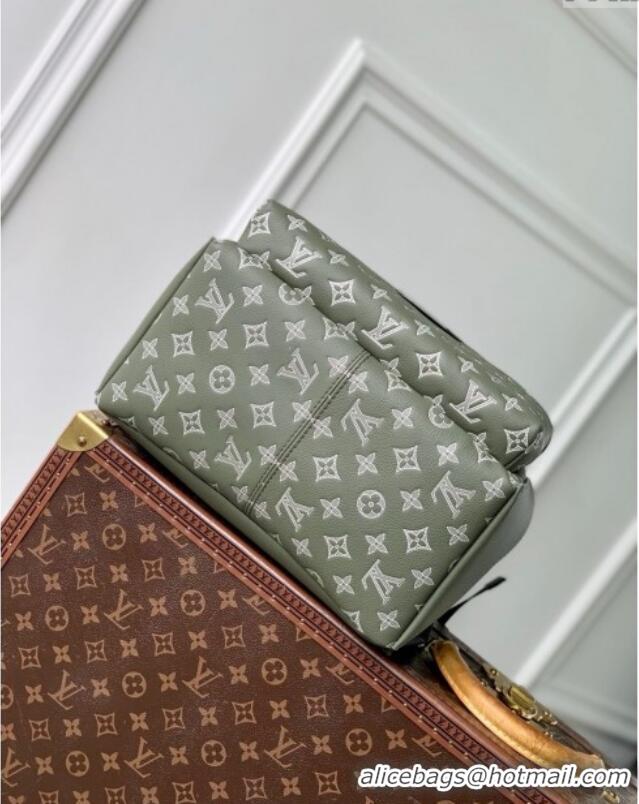 Discount Louis Vuitton Discovery Backpack PM in Olive Green Monogram Shadow Embossed Calf Leather M12463 2025