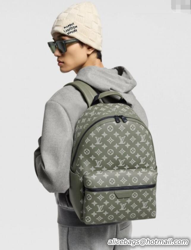 Discount Louis Vuitton Discovery Backpack PM in Olive Green Monogram Shadow Embossed Calf Leather M12463 2025