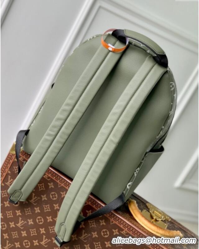 Discount Louis Vuitton Discovery Backpack PM in Olive Green Monogram Shadow Embossed Calf Leather M12463 2025