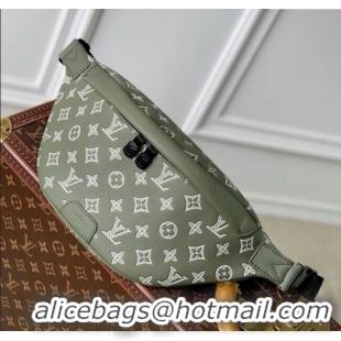 Best Grade Louis Vuitton Discovery Bumbag Bag in in Olive Green Monogram Shadow Embossed Calf Leather M12508 2025