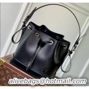 Luxury Cheap Louis Vuitton Noe BB Bucket Bag in Epi Grained Leather M12847 Black 2025