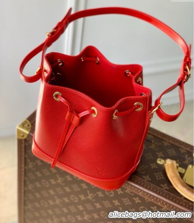 Low Cost Louis Vuitton Noe BB Bucket Bag in Epi Grained Leather M12847 Red 2025