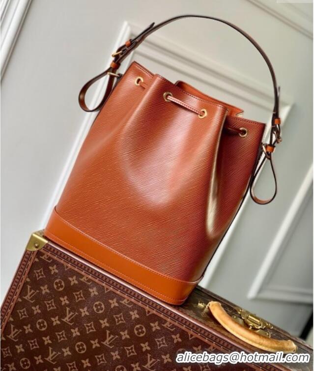 Free Shipping Louis Vuitton Noe MM Bucket Bag in Brown Epi Grained Leather M24932 2025