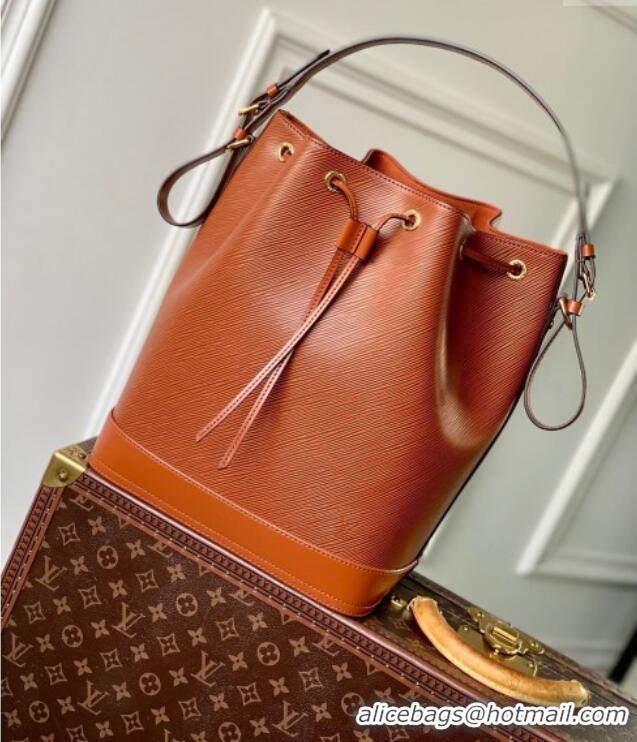 Free Shipping Louis Vuitton Noe MM Bucket Bag in Brown Epi Grained Leather M24932 2025