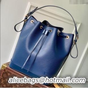 Most Popular Louis Vuitton Noe MM Bucket Bag in Blue Epi Grained Leather M24932 2025