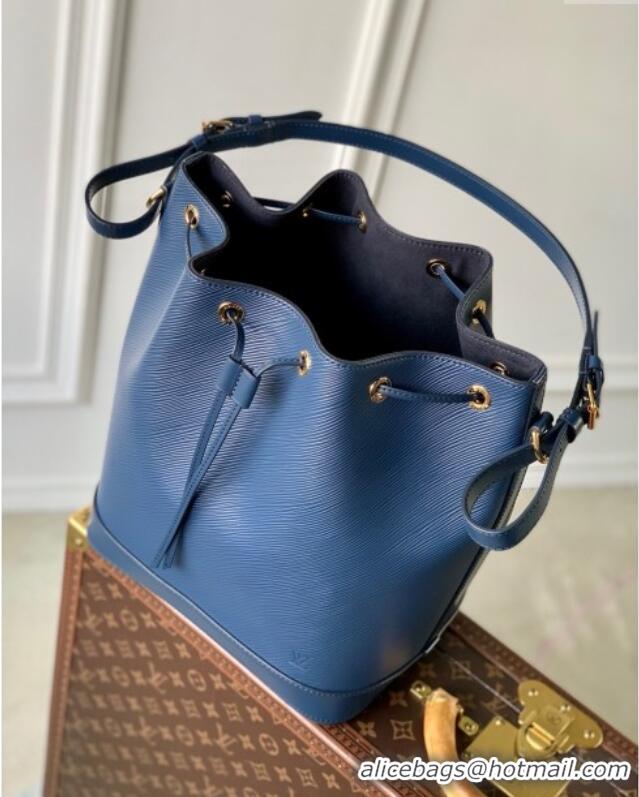 Most Popular Louis Vuitton Noe MM Bucket Bag in Blue Epi Grained Leather M24932 2025