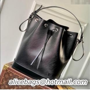 Luxury Cheap Louis Vuitton Noe MM Bucket Bag in Black Epi Grained Leather M24932 2025