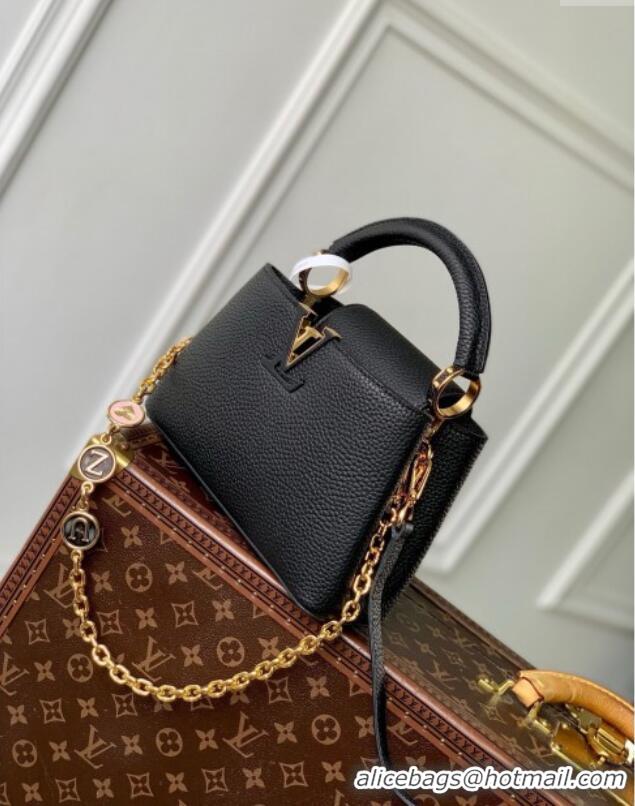 Big Discount Louis Vuitton My Capucines Bag in Taurillon Leather K00014 Black 2025