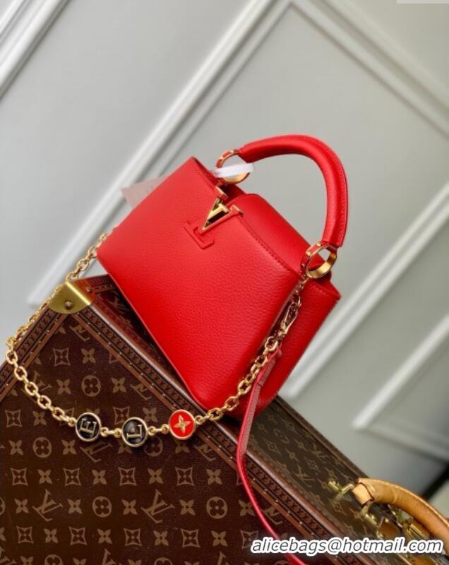 Top Grade Louis Vuitton My Capucines Bag in Taurillon Leather K00014 Red 2025