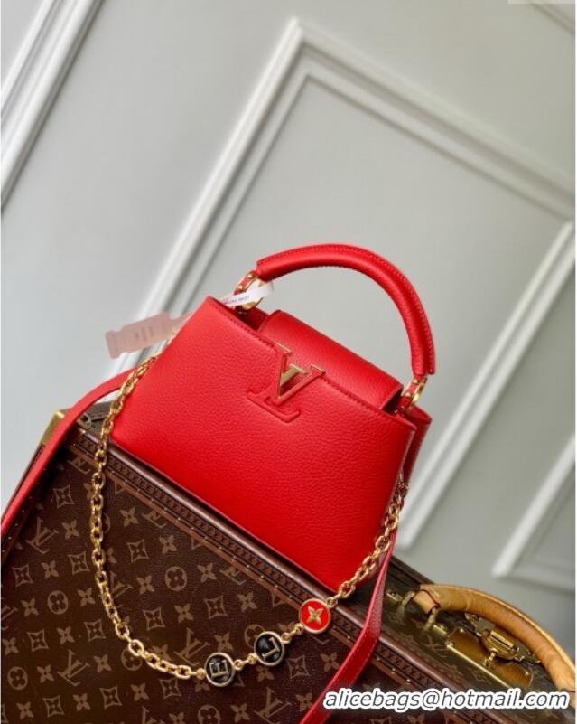 Top Grade Louis Vuitton My Capucines Bag in Taurillon Leather K00014 Red 2025