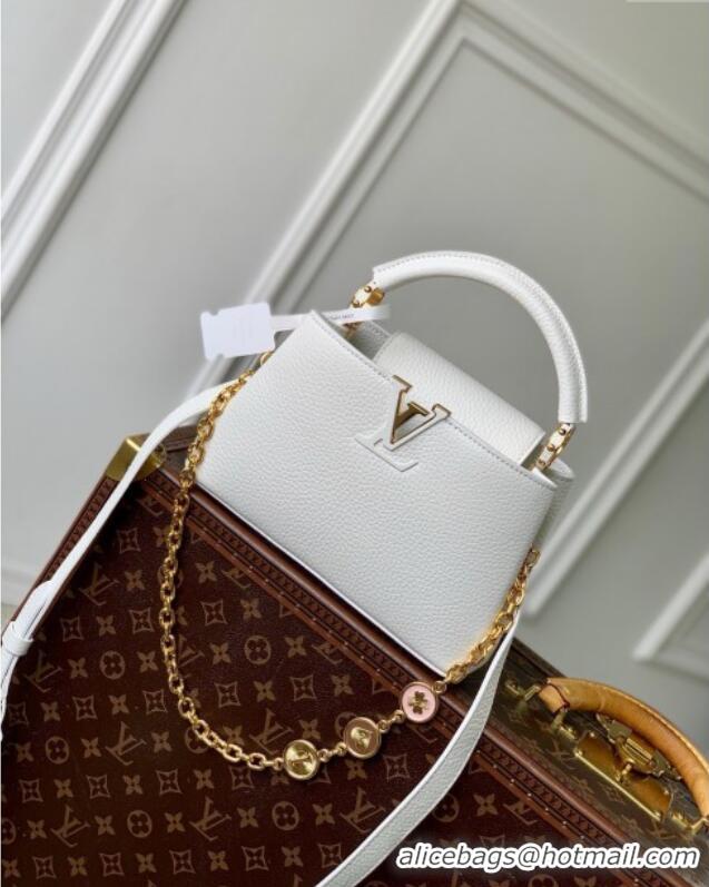 Famous Brand Louis Vuitton My Capucines Bag in Taurillon Leather K00014 White 2025