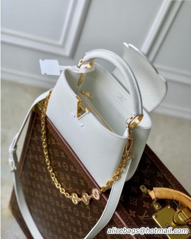 Famous Brand Louis Vuitton My Capucines Bag in Taurillon Leather K00014 White 2025