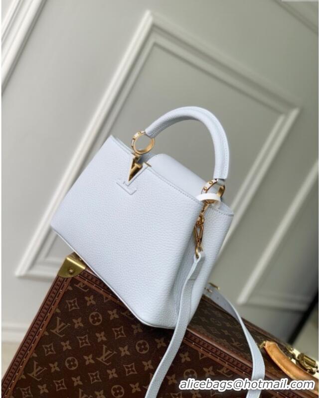 Top Quality Louis Vuitton Capucines BB Bag in Taurillon Leather M24656 Light Blue 2025