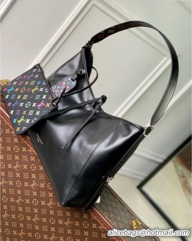 Classic Grade Louis Vuitton LV x TM CarryAll Vibe Bag in Black Lambskin Leather M13105 2025