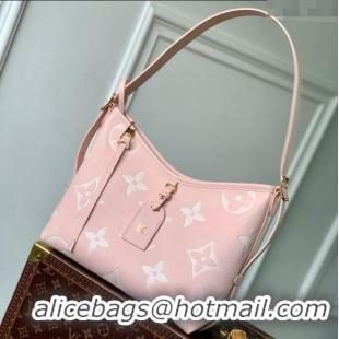 New Fashion Louis Vuitton CarryAll PM Bag in Pink/Beige Embossed Grained Cowhide Leather M14209 2025