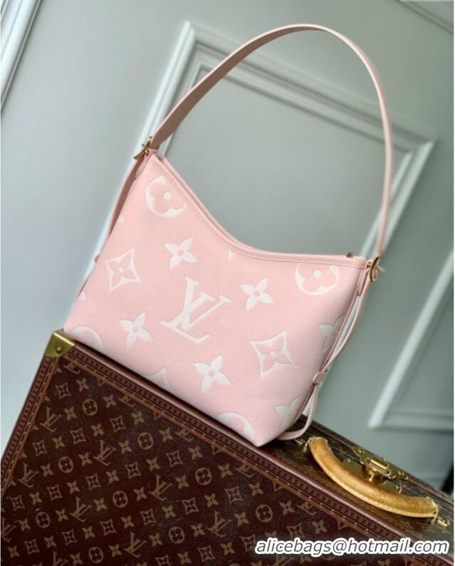 New Fashion Louis Vuitton CarryAll PM Bag in Pink/Beige Embossed Grained Cowhide Leather M14209 2025