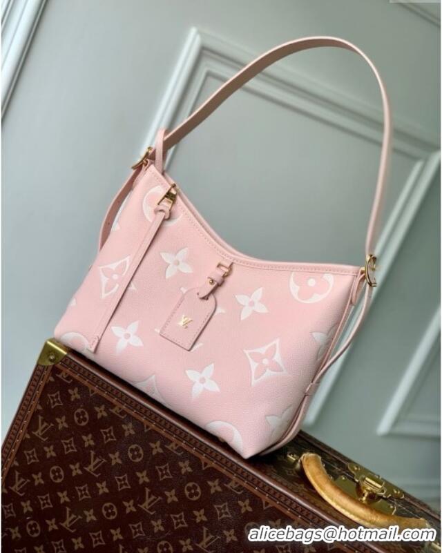 New Fashion Louis Vuitton CarryAll PM Bag in Pink/Beige Embossed Grained Cowhide Leather M14209 2025