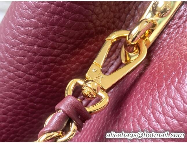 Top Design Louis Vuitton Capucines BB Bag with Strass Hardware in Burgundy Taurillon Leather M24583 2025