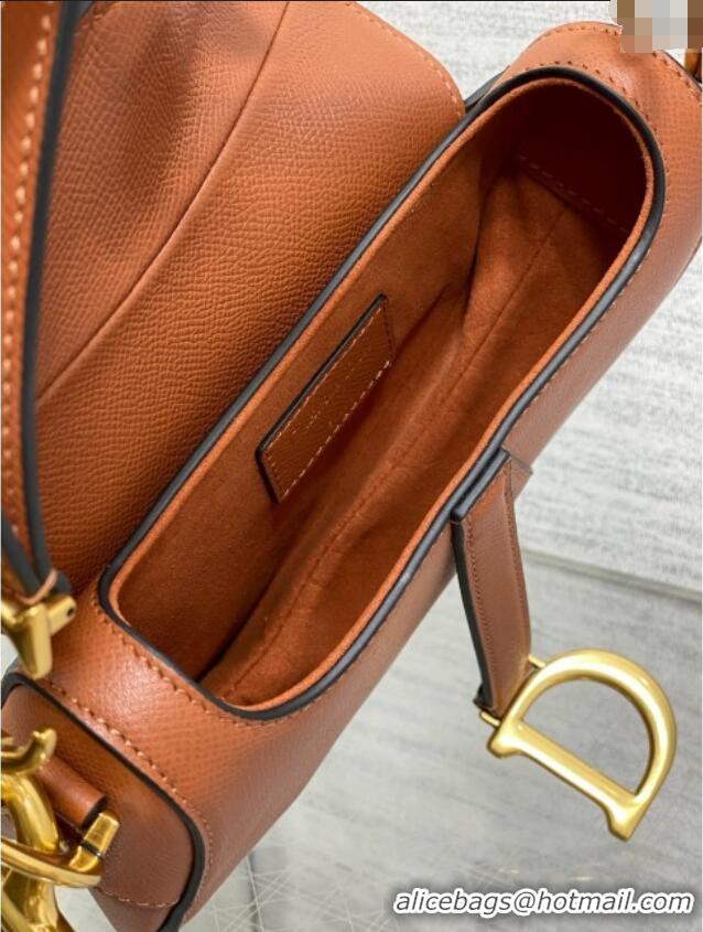 Reasonable Price Dior Mini Saddle Bag with Strap in Grained Calfskin 1041 Caramel 2025