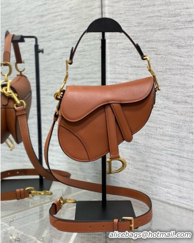 Reasonable Price Dior Mini Saddle Bag with Strap in Grained Calfskin 1041 Caramel 2025