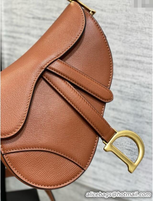 Reasonable Price Dior Mini Saddle Bag with Strap in Grained Calfskin 1041 Caramel 2025