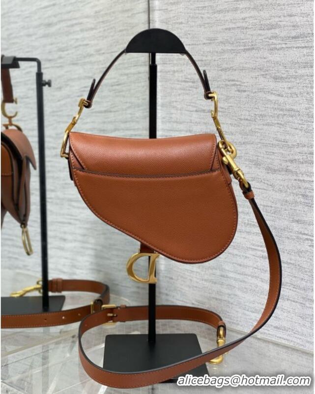 Reasonable Price Dior Mini Saddle Bag with Strap in Grained Calfskin 1041 Caramel 2025