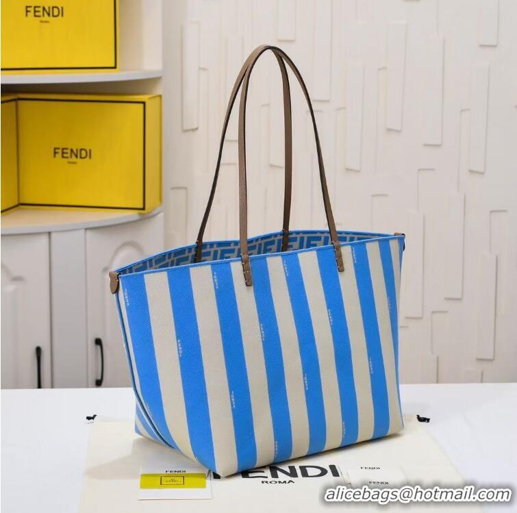 Top Grade Fendi Roll Reversible Large Shoulder Tote Bag F1598 Light Blue