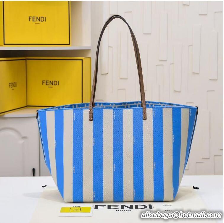 Top Grade Fendi Roll Reversible Large Shoulder Tote Bag F1598 Light Blue