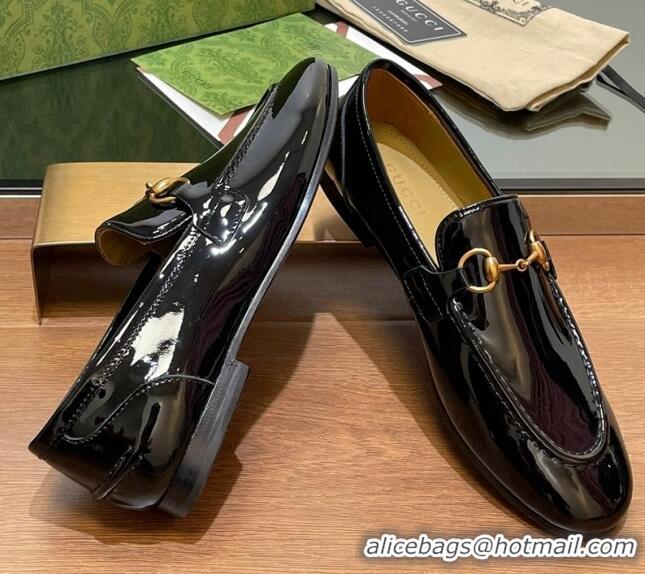 Classic Hot Gucci Women's Jordaan Patent Leather Loafers Black 1119075