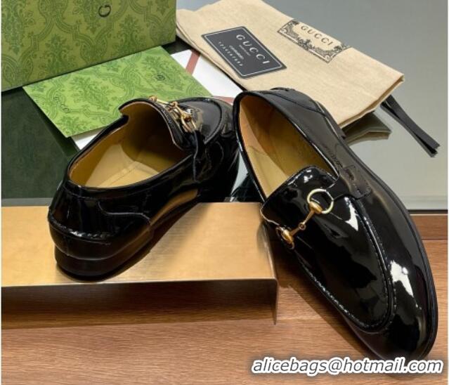 Classic Hot Gucci Women's Jordaan Patent Leather Loafers Black 1119075