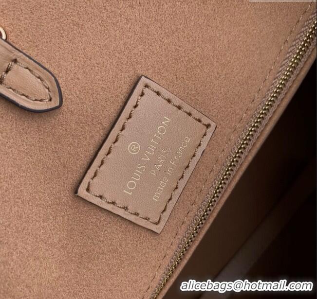 Top Quality Louis Vuitton OnTheGo MM Tote Bag in Monogram Empreinte Leather Apricot/Beige M45495 2024