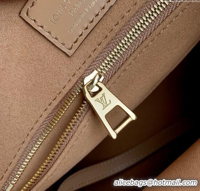 Top Quality Louis Vuitton OnTheGo MM Tote Bag in Monogram Empreinte Leather Apricot/Beige M45495 2024