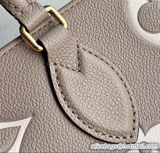 New Design Louis Vuitton OnTheGo MM Tote Bag in Monogram Empreinte Leather Grey/Beige M45494 2024