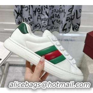 Good Quality Gucci Calf Leather Ace Sneakers White 1119100