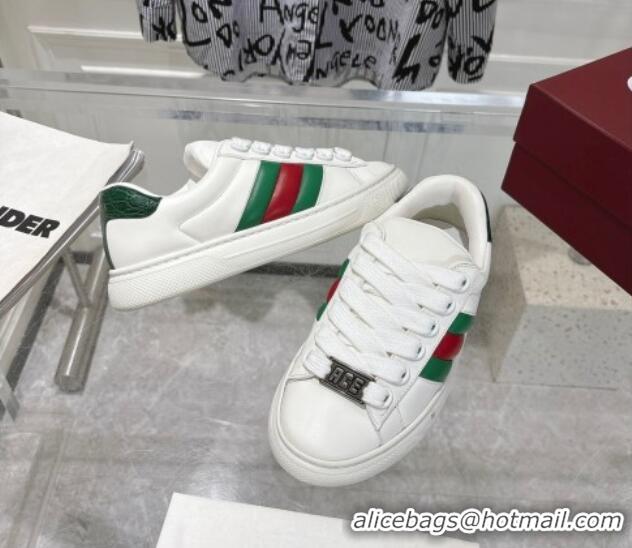 Good Quality Gucci Calf Leather Ace Sneakers White 1119100