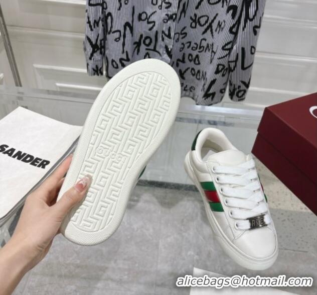 Good Quality Gucci Calf Leather Ace Sneakers White 1119100