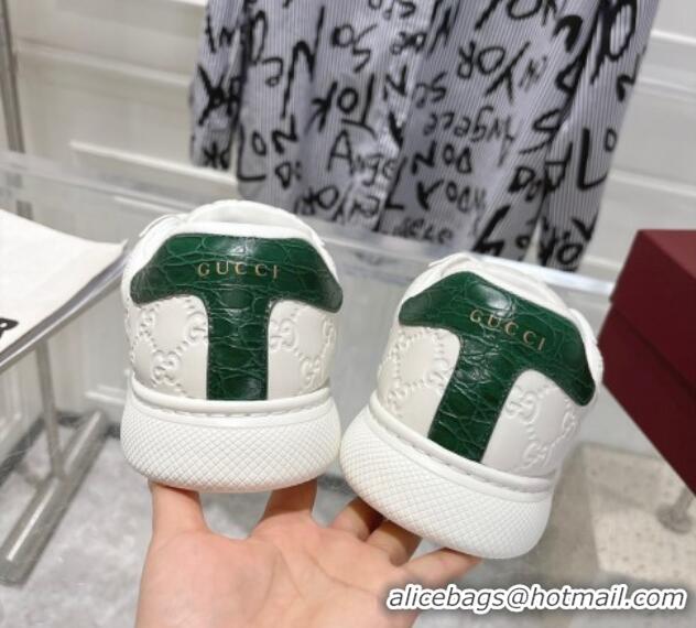 Popular Style Gucci GG Leather Ace Sneakers White 1119102